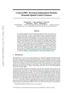 Context-PIPs: Persistent Independent Particles Demands Spatial Context
  Features