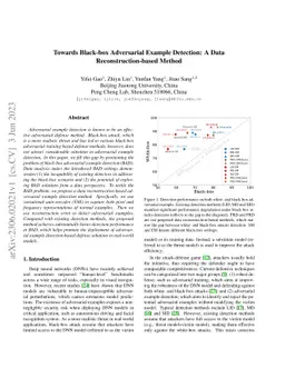 Towards Black-box Adversarial Example Detection: A Data
  Reconstruction-based Method