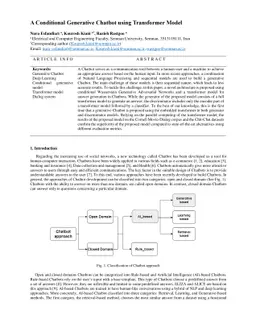 A Conditional Generative Chatbot using Transformer Model