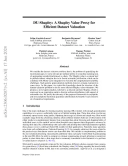 DU-Shapley: A Shapley Value Proxy for Efficient Dataset Valuation