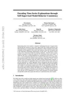 Encoding Time-Series Explanations through Self-Supervised Model Behavior
  Consistency