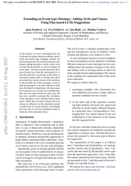 Extending an Event-type Ontology: Adding Verbs and Classes Using
  Fine-tuned LLMs Suggestions