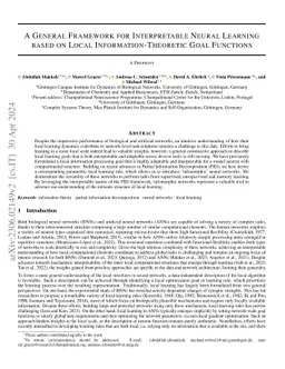 A General Framework for Interpretable Neural Learning based on Local Information-Theoretic Goal Functions