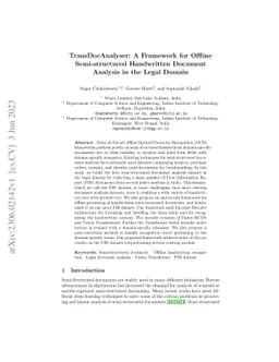 TransDocAnalyser: A Framework for Offline Semi-structured Handwritten
  Document Analysis in the Legal Domain