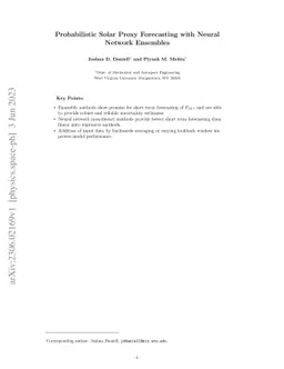 Probabilistic Solar Proxy Forecasting with Neural Network Ensembles