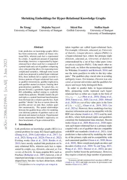 Shrinking Embeddings for Hyper-Relational Knowledge Graphs