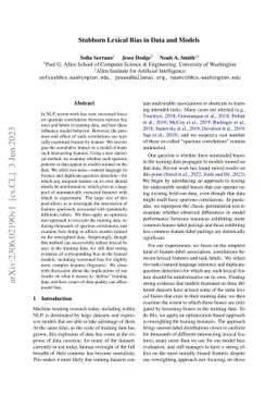 Stubborn Lexical Bias in Data and Models