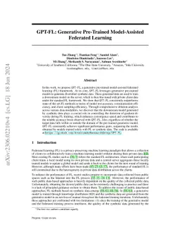 GPT-FL: Generative Pre-trained Model-Assisted Federated Learning