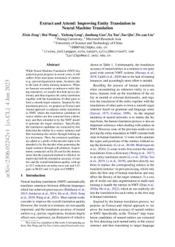 Extract and Attend: Improving Entity Translation in Neural Machine
  Translation
