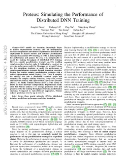 Proteus: Simulating the Performance of Distributed DNN Training