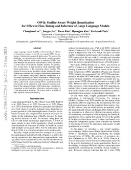 OWQ: Outlier-Aware Weight Quantization for Efficient Fine-Tuning and
  Inference of Large Language Models