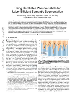Using Unreliable Pseudo-Labels for Label-Efficient Semantic Segmentation
