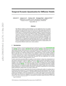 Temporal Dynamic Quantization for Diffusion Models