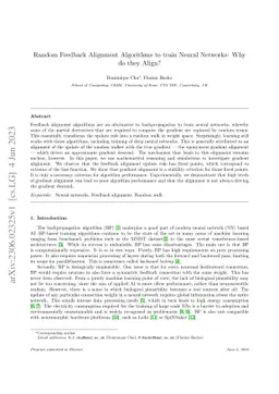 Random Feedback Alignment Algorithms to train Neural Networks: Why do
  they Align?