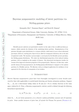 Bayesian nonparametric modeling of latent partitions via Stirling-gamma
  priors