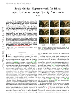 Scale Guided Hypernetwork for Blind Super-Resolution Image Quality
  Assessment