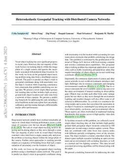 Heteroskedastic Geospatial Tracking with Distributed Camera Networks