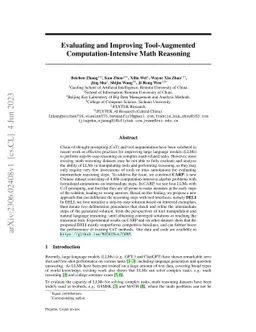 Evaluating and Improving Tool-Augmented Computation-Intensive Math
  Reasoning