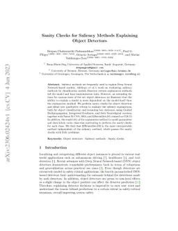 Sanity Checks for Saliency Methods Explaining Object Detectors