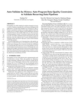 Auto-Validate by-History: Auto-Program Data Quality Constraints to
  Validate Recurring Data Pipelines