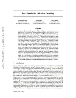 Data Quality in Imitation Learning