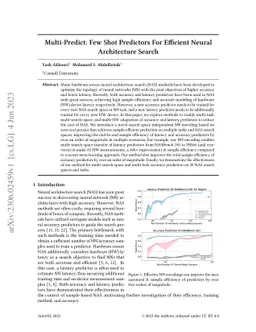 Multi-Predict: Few Shot Predictors For Efficient Neural Architecture
  Search