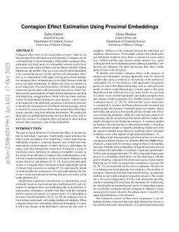 Contagion Effect Estimation Using Proximal Embeddings