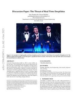 Discussion Paper: The Threat of Real Time Deepfakes