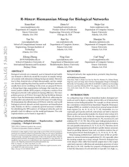 R-Mixup: Riemannian Mixup for Biological Networks