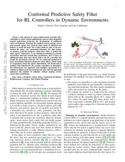 Conformal Predictive Safety Filter for RL Controllers in Dynamic
  Environments