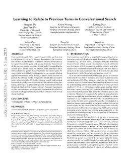 Learning to Relate to Previous Turns in Conversational Search