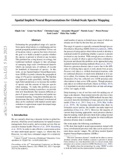 Spatial Implicit Neural Representations for Global-Scale Species Mapping