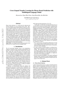 Cross-Lingual Transfer Learning for Phrase Break Prediction with
  Multilingual Language Model