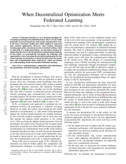 When Decentralized Optimization Meets Federated Learning