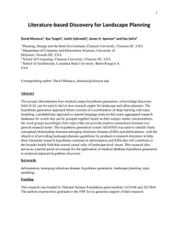 Literature-based Discovery for Landscape Planning