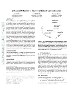 Enhance Diffusion to Improve Robust Generalization