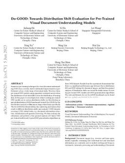 Do-GOOD: Towards Distribution Shift Evaluation for Pre-Trained Visual
  Document Understanding Models