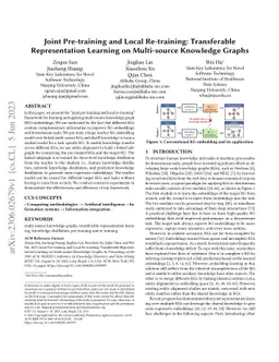 Joint Pre-training and Local Re-training: Transferable Representation
  Learning on Multi-source Knowledge Graphs