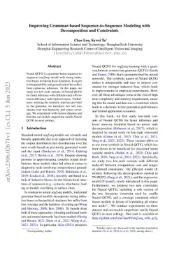 Improving Grammar-based Sequence-to-Sequence Modeling with Decomposition
  and Constraints
