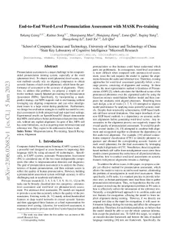 End-to-End Word-Level Pronunciation Assessment with MASK Pre-training