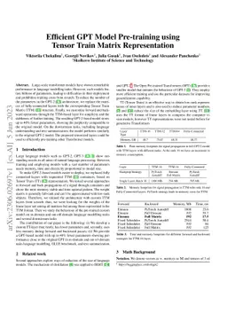 Efficient GPT Model Pre-training using Tensor Train Matrix
  Representation