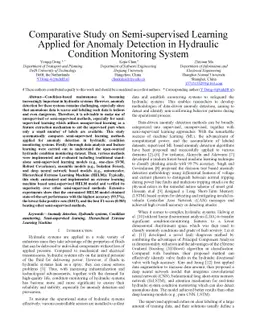 Comparative Study on Semi-supervised Learning Applied for Anomaly
  Detection in Hydraulic Condition Monitoring System