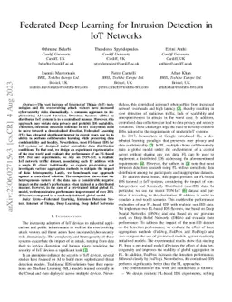 Federated Deep Learning for Intrusion Detection in IoT Networks