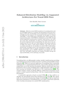 Enhanced Distribution Modelling via Augmented Architectures For Neural
  ODE Flows