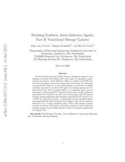 Realising Synthetic Active Inference Agents, Part II: Variational
  Message Updates