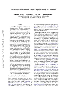 Cross-Lingual Transfer with Target Language-Ready Task Adapters