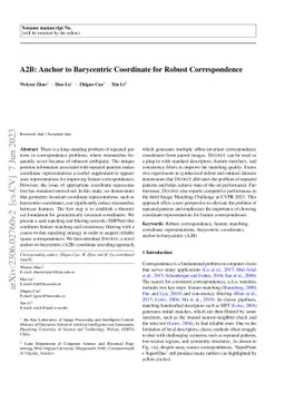 A2B: Anchor to Barycentric Coordinate for Robust Correspondence