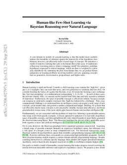 Human-like Few-Shot Learning via Bayesian Reasoning over Natural
  Language