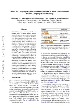 Enhancing Language Representation with Constructional Information for
  Natural Language Understanding