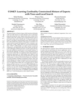 COMET: Learning Cardinality Constrained Mixture of Experts with Trees
  and Local Search
